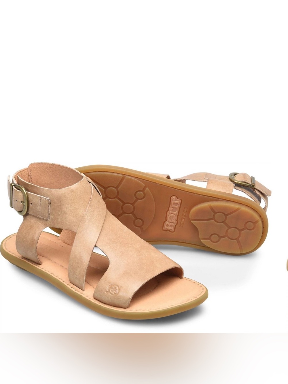 Beige Leather Born Sandals